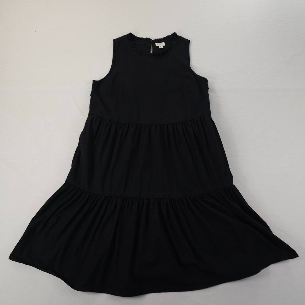 J.Crew Womens Size 6 Black Tiered Cotton Sleeveless Dress
